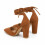 (43, Brown) Ankle Strap Block Heel Sandals Size 34-43 5