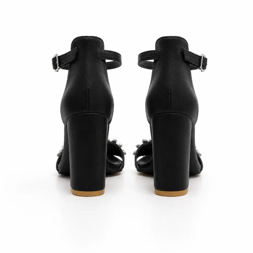 (33, Black) Rhinestone Ankle Strap Sandals Size 33-43 2