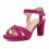 (35, Fuchsia) Ankle Strap Chunky Heel Platform Ssndals Size 33-43 2