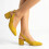 (36, Mustard) Suede Ankle Strap Block Heel Sandals Size 34-42 1