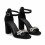 (43, Black Suede) Rhinestone Ankle Strap Sandals Size 33-43 6