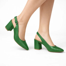 (38, Green) Ankle Strap Block Heel Sandals Size 34-42