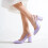 (39, Lilac) Ankle Strap Block Heel Sandals Size 34-42 5