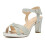 (43, Silver) Ankle Strap Chunky Heel Platform Ssndals Size 33-43 5