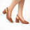 (36, Brown) Ankle Strap Block Heel Sandals Size 34-42 1