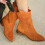 (37, Orange) Summer Cowboy Boots Size 35-44 4