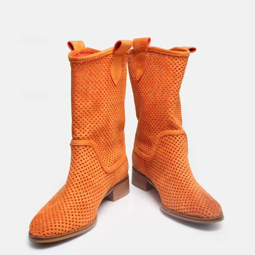 (37, Orange) Summer Cowboy Boots Size 35-44 1