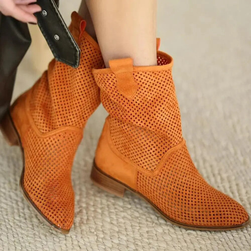 (35, Orange) Summer Cowboy Boots Size 35-44 1