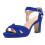(38, Sax Blue) Ankle Strap Chunky Heel Platform Ssndals Size 33-43 5