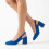 (34, Sax Blue) Suede Ankle Strap Block Heel Sandals Size 34-42 2