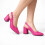 (35, Fuchsia) Ankle Strap Block Heel Sandals Size 34-42 1