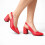(37, Red) Ankle Strap Block Heel Sandals Size 34-42 1