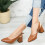 (38, Brown) Ankle Strap Block Heel Sandals Size 34-42 3