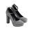 (37, Gray) Ankle Strap Block Heel Dress Shoes 5