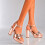 (42, Rose) Block Heel Platform Sandals with Bow Size 33-43 1