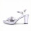 (39, Silver) Shiny Ankle Strap Chunky Heel Platform Ssndals Size 33-43 3