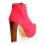 (39, Pink) Suede Platform Lace Up Ankle Boots 4