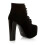 (35, Black) Suede Platform Lace Up Ankle Boots 2
