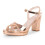 (41, Rose) Shiny Ankle Strap Chunky Heel Platform Ssndals Size 33-43 4