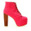 (35, Pink) Suede Platform Lace Up Ankle Boots 4