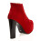 (37, Red) Suede Platform Lace Up Ankle Boots 4