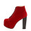 (37, Red) Suede Platform Lace Up Ankle Boots 2