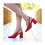 (38, Red) Ankle Strap Block Heel Sandals Size 34-42 3