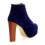 (36, Blue) Suede Platform Lace Up Ankle Boots 5