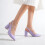 (34, Lilac) Ankle Strap Block Heel Sandals Size 34-42 4