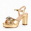 (39, Gold) Block Heel Platform Sandals with Bow Size 33-43 5
