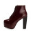 (38, Burgundy) Shiny Platform Lace Up Ankle Boots 3