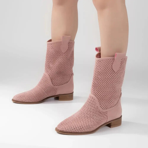 (44, Pink) Summer Cowboy Boots Size 35-44 2