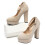 (36, Beige) Ankle Strap Block Heel Dress Shoes 3