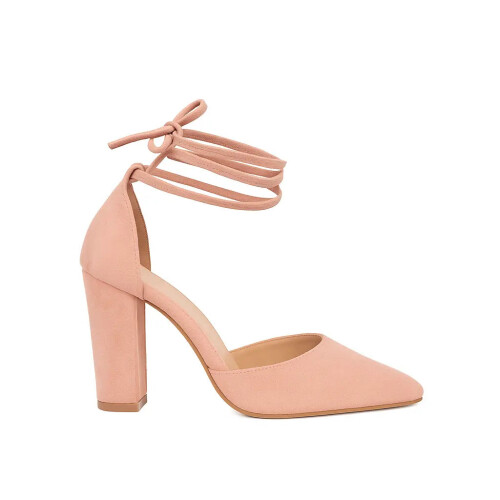 (37, Pink) Ankle Strap Block Heel Sandals Size 34-43 1