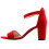 (41, Red) Block Heel Ankle Strap Sandals Size 33-43 5