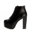 (35, Black) Shiny Platform Lace Up Ankle Boots 3