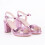 (35, Purple) Shiny Ankle Strap Chunky Heel Platform Ssndals Size 33-43 1