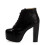 (37, Black) Crocodile Platform Lace Up Ankle Boots 4