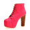 (36, Pink) Suede Platform Lace Up Ankle Boots 3