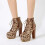 (38, Leopard) Leopard Platform Lace Up Ankle Boots 2