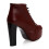 (35, Burgundy) Crocodile Platform Lace Up Ankle Boots 5