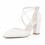 (39, White) Ankle Strap Chunky Heel Pumps Size 33-43 3