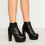 (37, Black) Crocodile Platform Lace Up Ankle Boots 2