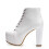 (40, White) Crocodile Platform Lace Up Ankle Boots 4