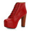(35, Red) Platform Lace Up Ankle Boots 4