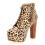 (37, Leopard) Leopard Platform Lace Up Ankle Boots 5
