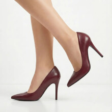 (45, Burgundy) Court Shoes Stiletto Heel Size 33-45