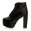 (40, Black) Platform Lace Up Ankle Boots 1