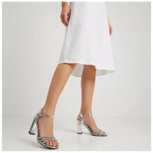 (41, Silver) High Heel Women Sandals
