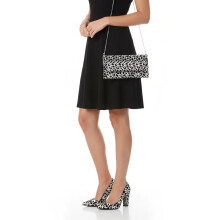 (37, Black) Block Heel Dalmatian Shoes and Bag Set Size 33-45